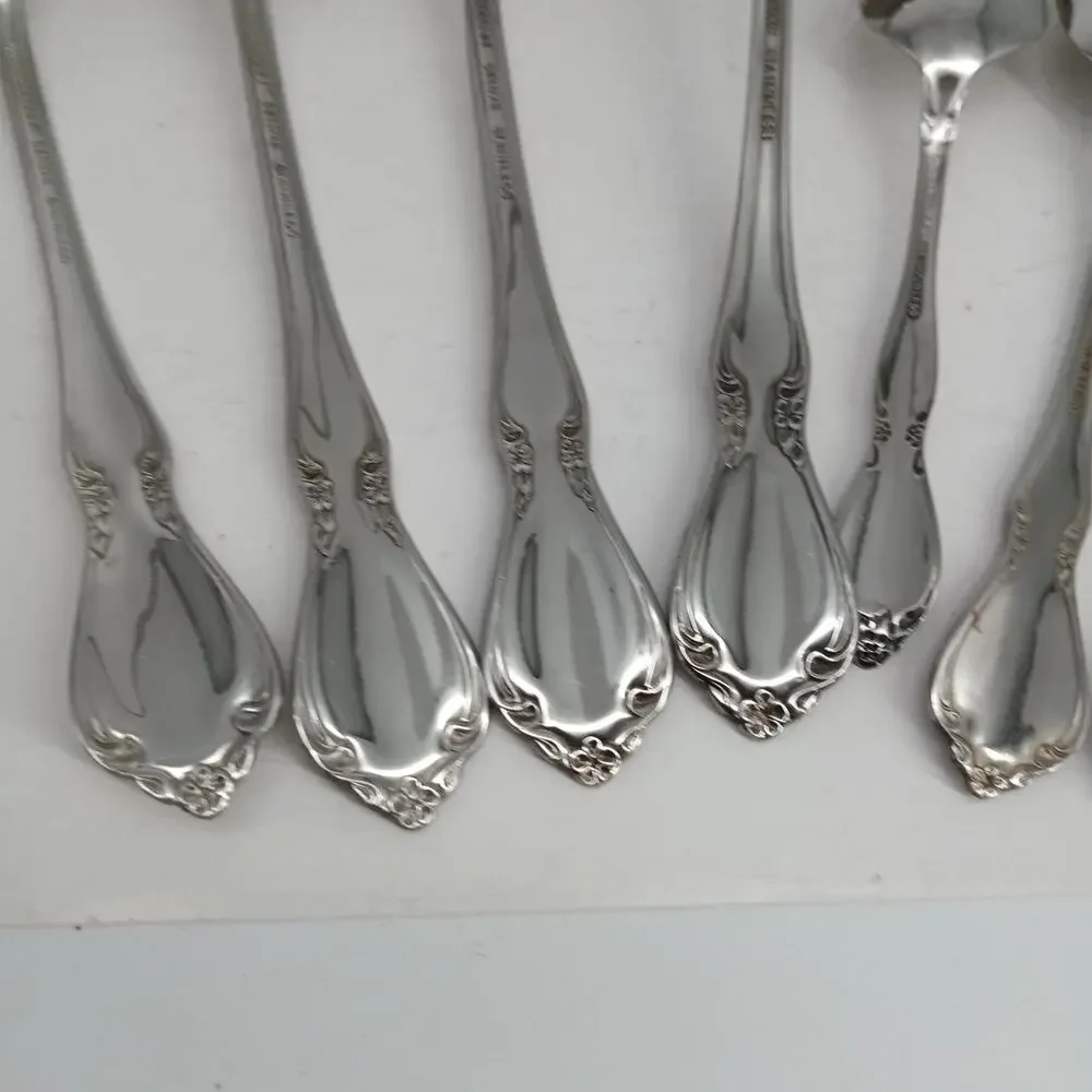 7X Serving Oneida CHATEAU Stainless Ladle Sugar Spoon Toddler Slotted Glossy USA